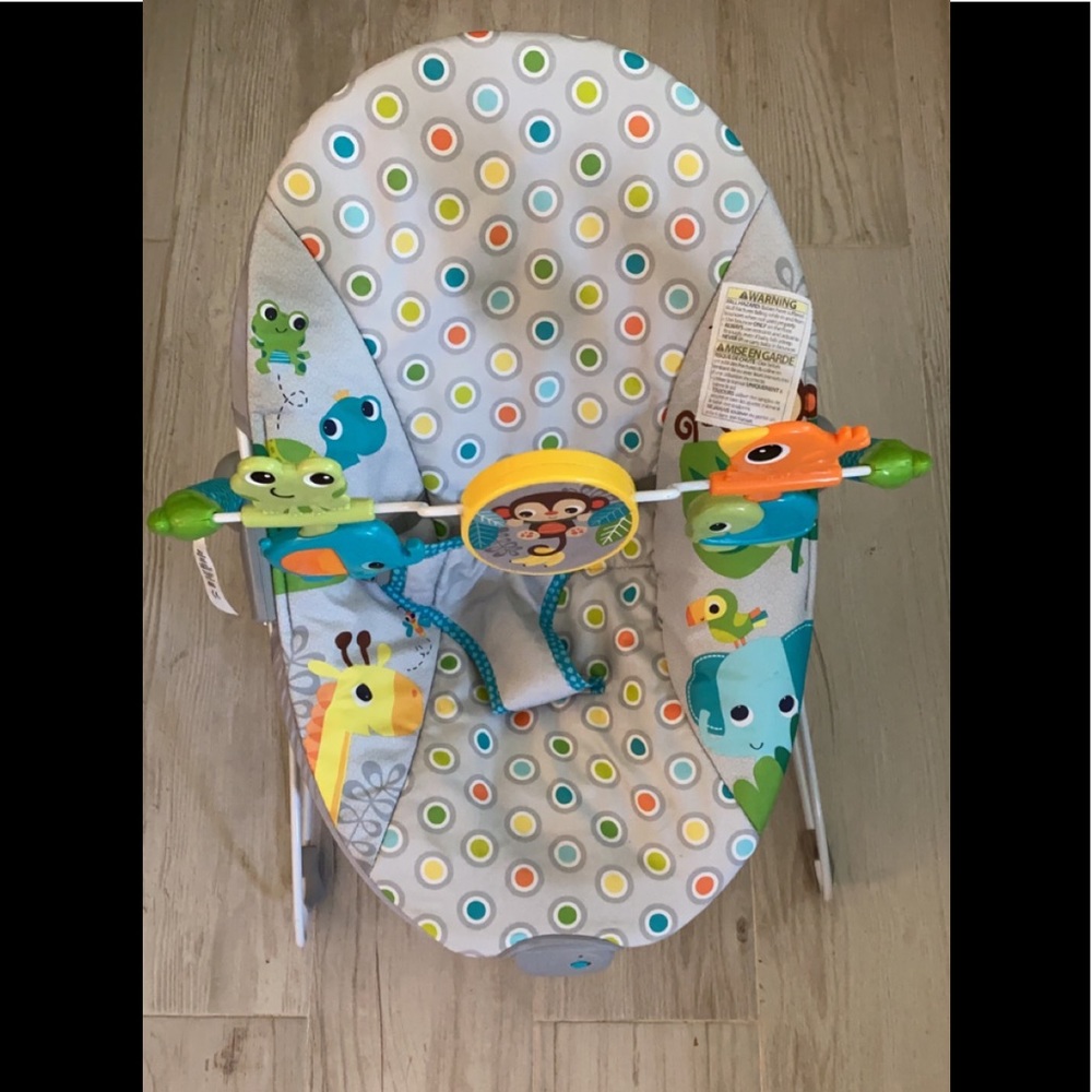 Bright Starts Vibrating Bouncy Seat -Monkey Business
